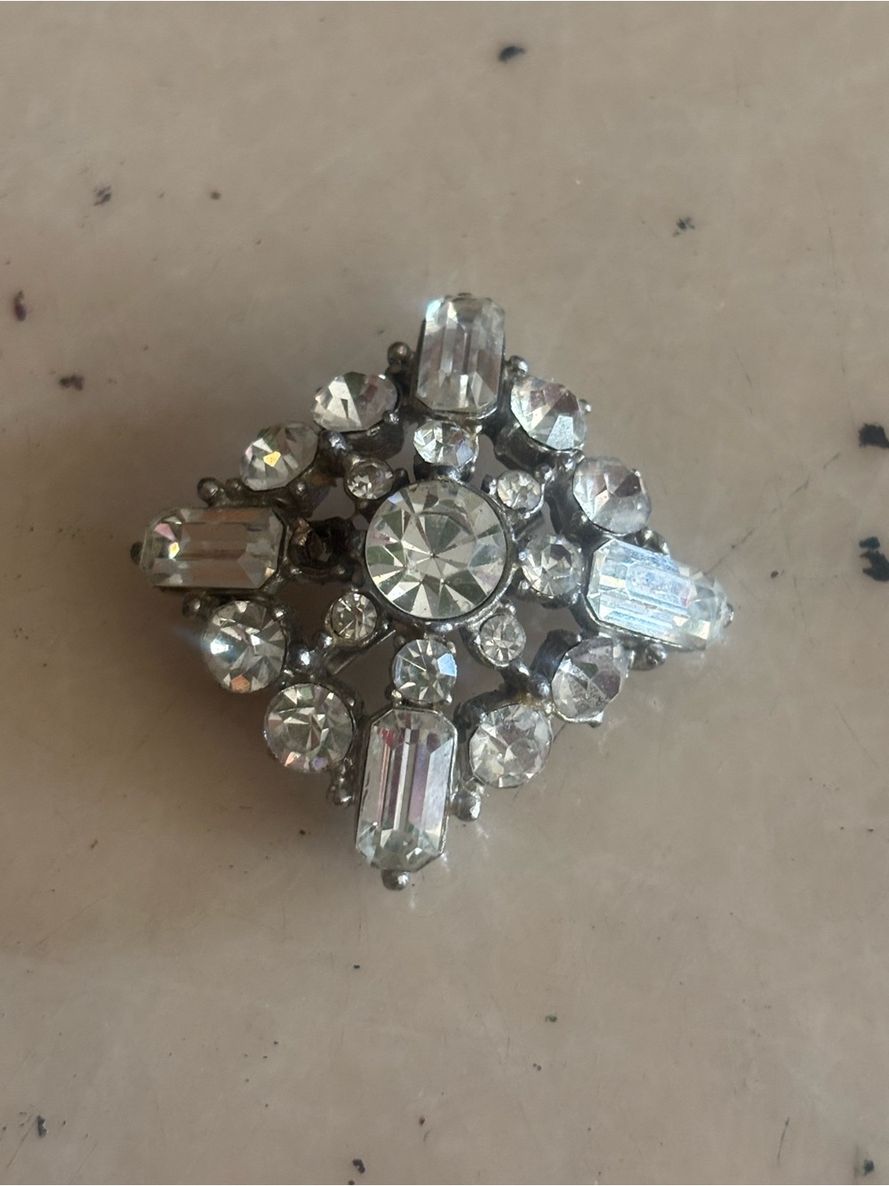 Retro 50s Rhinestone Brooch-As/Is